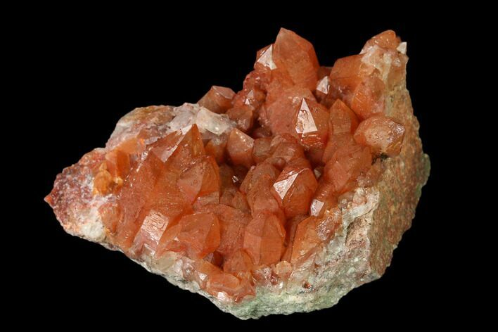 Natural, Red Quartz Crystal Cluster - Morocco #137449